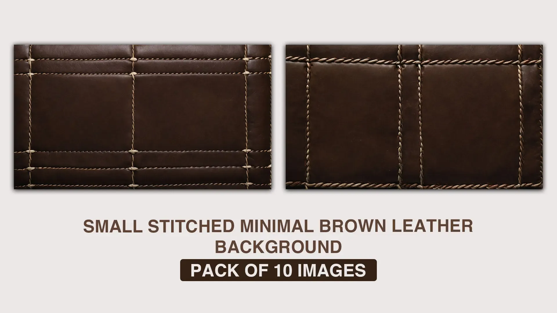 Classic Brown Leather with Stitch Design Pack of Minimal Backgrounds